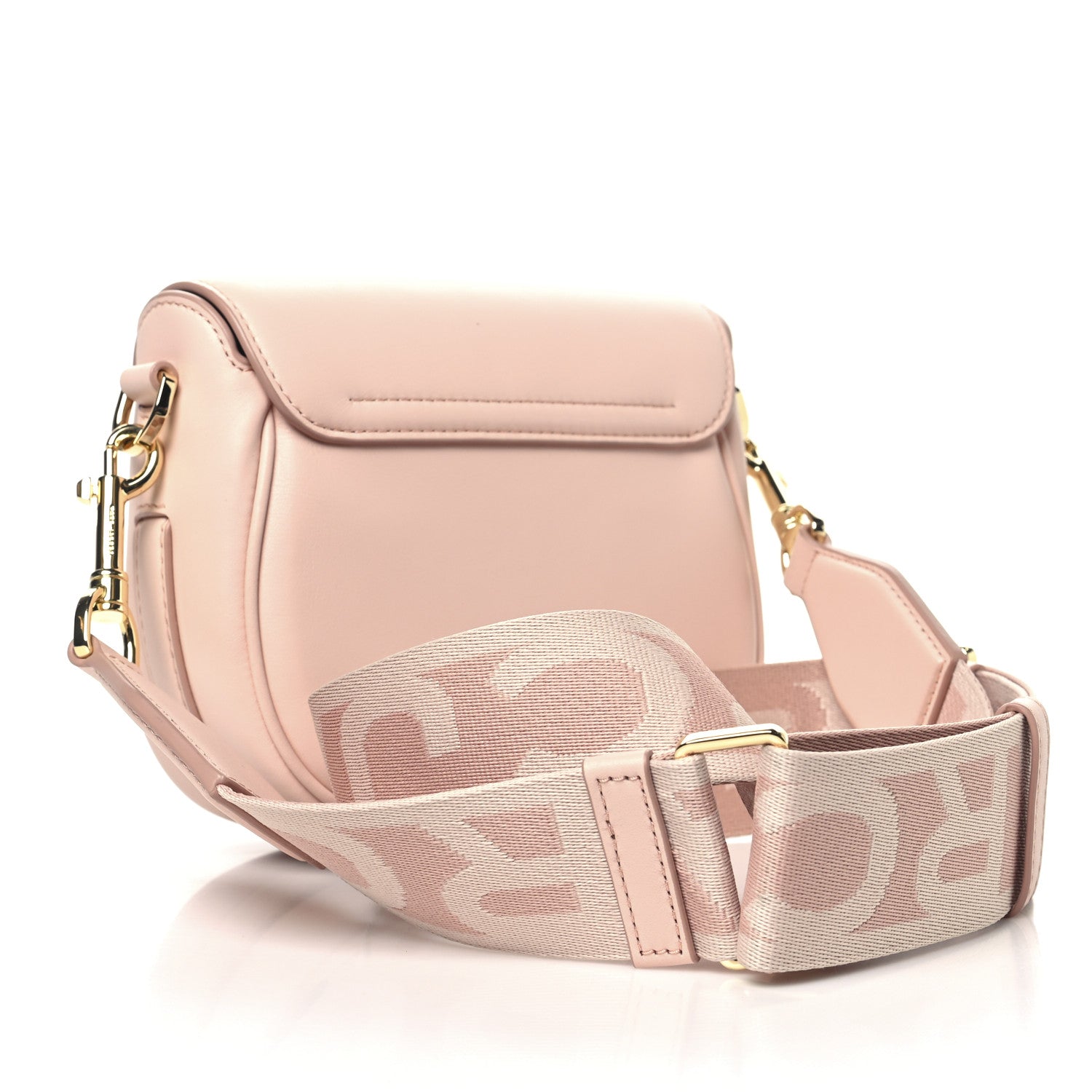 Marc Jacobs Calfskin Small The Covered J Marc Saddle Bag Rose Dust