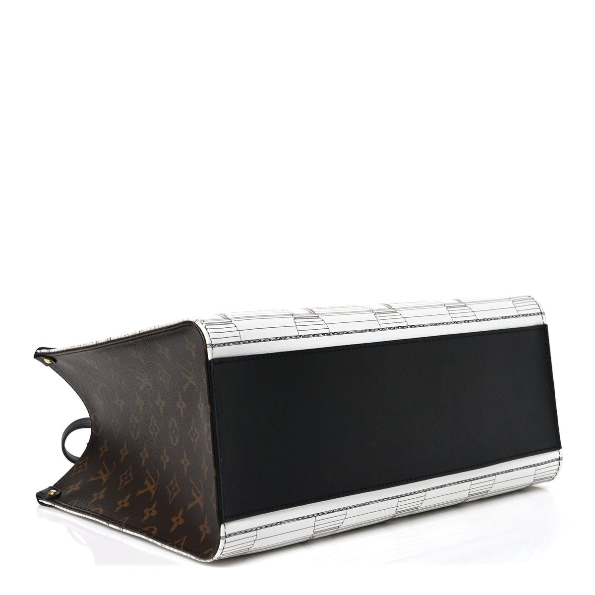 Louis Vuitton X FORNASETTI Calfskin Architettura Onthego MM Black White