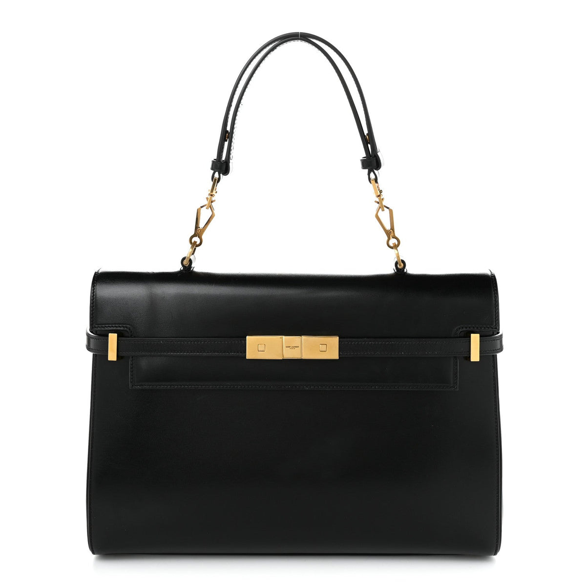 Saint Laurent Smooth Calfskin Manhattan Top Handle Black