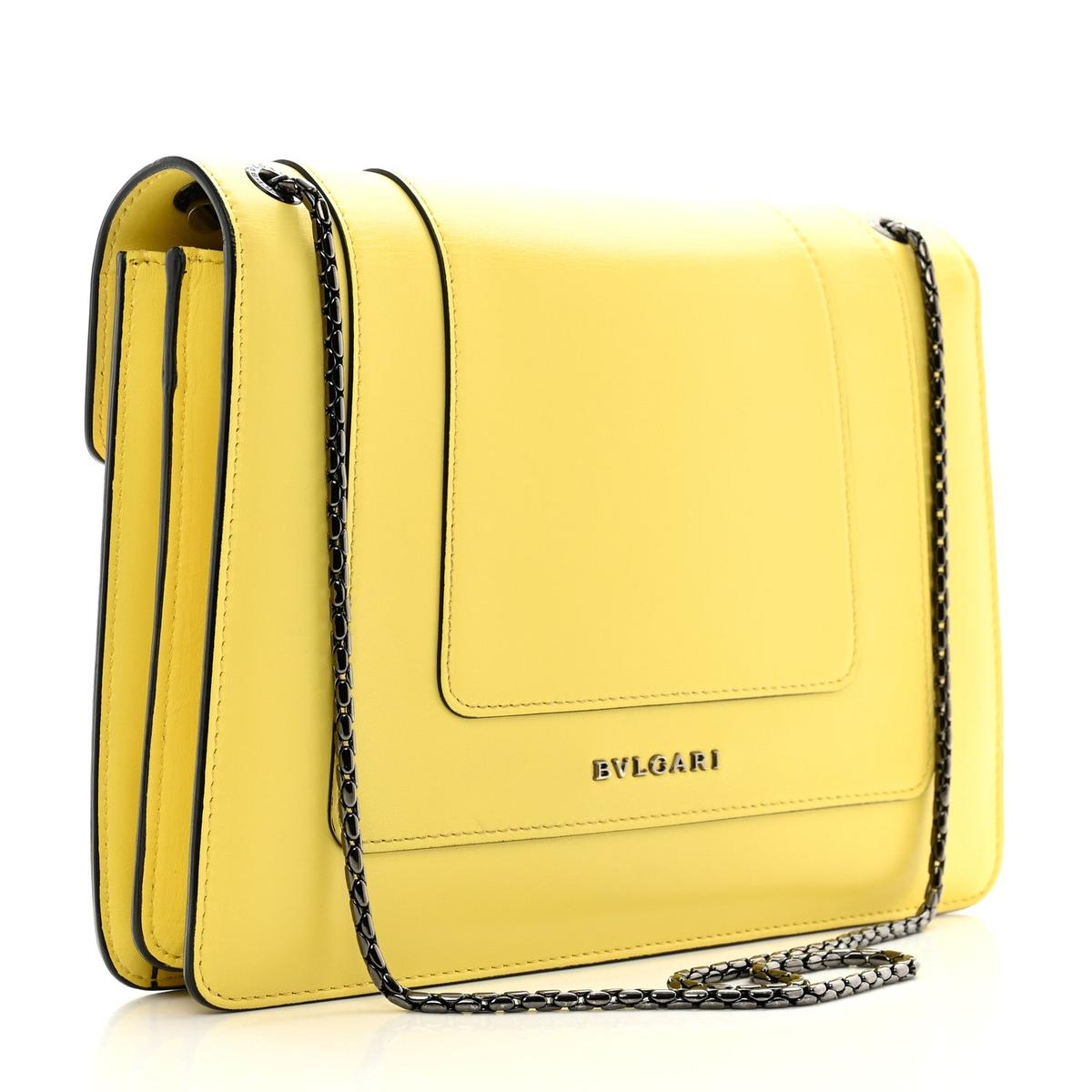 BVLGARI SERPENTI FOREVER SHOULDER BAG IN YELLOW CALFSKIN
