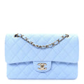 Chanel Caviar Quilted Small Double Flap Light Blue