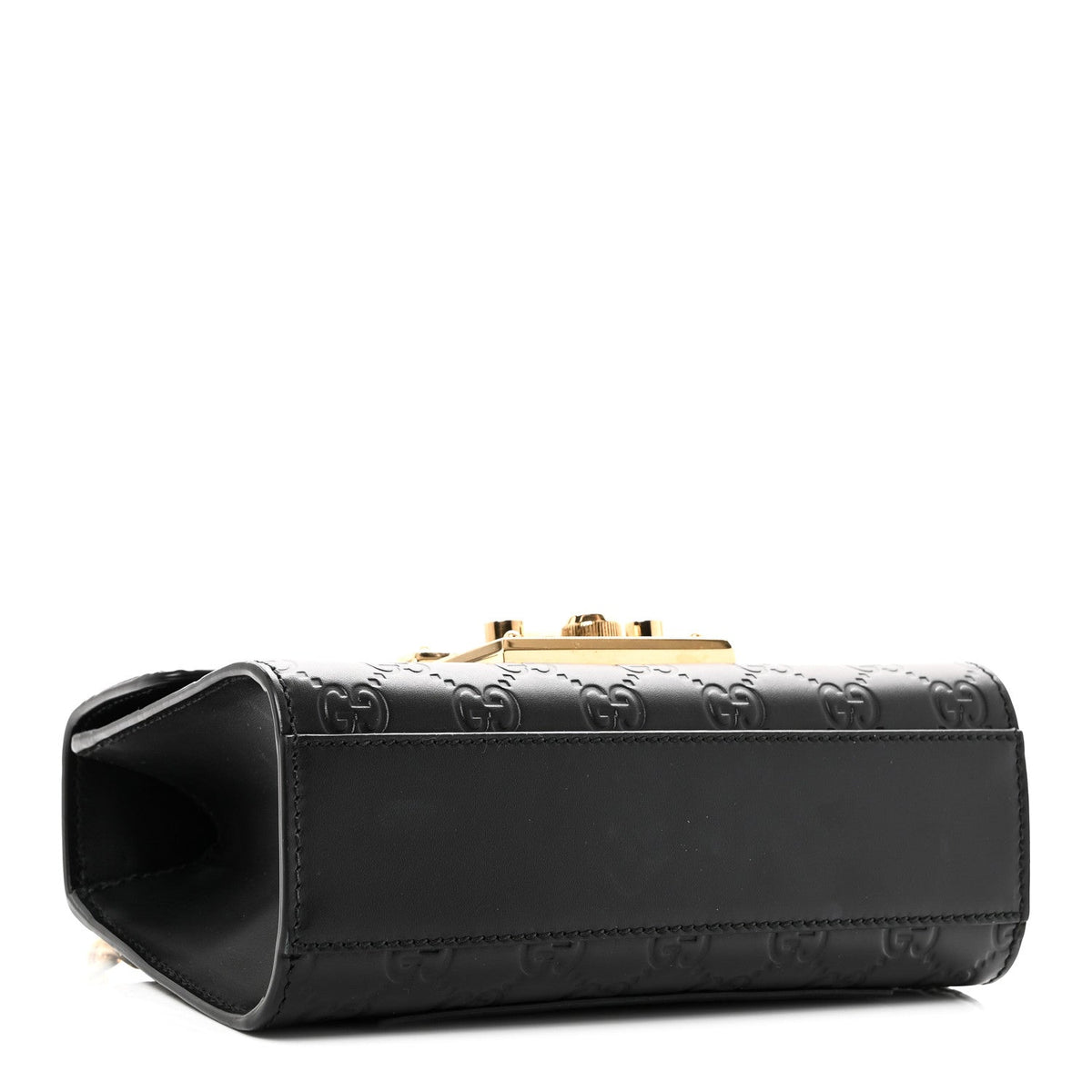 Gucci Guccissima Small Padlock Shoulder Bag Black