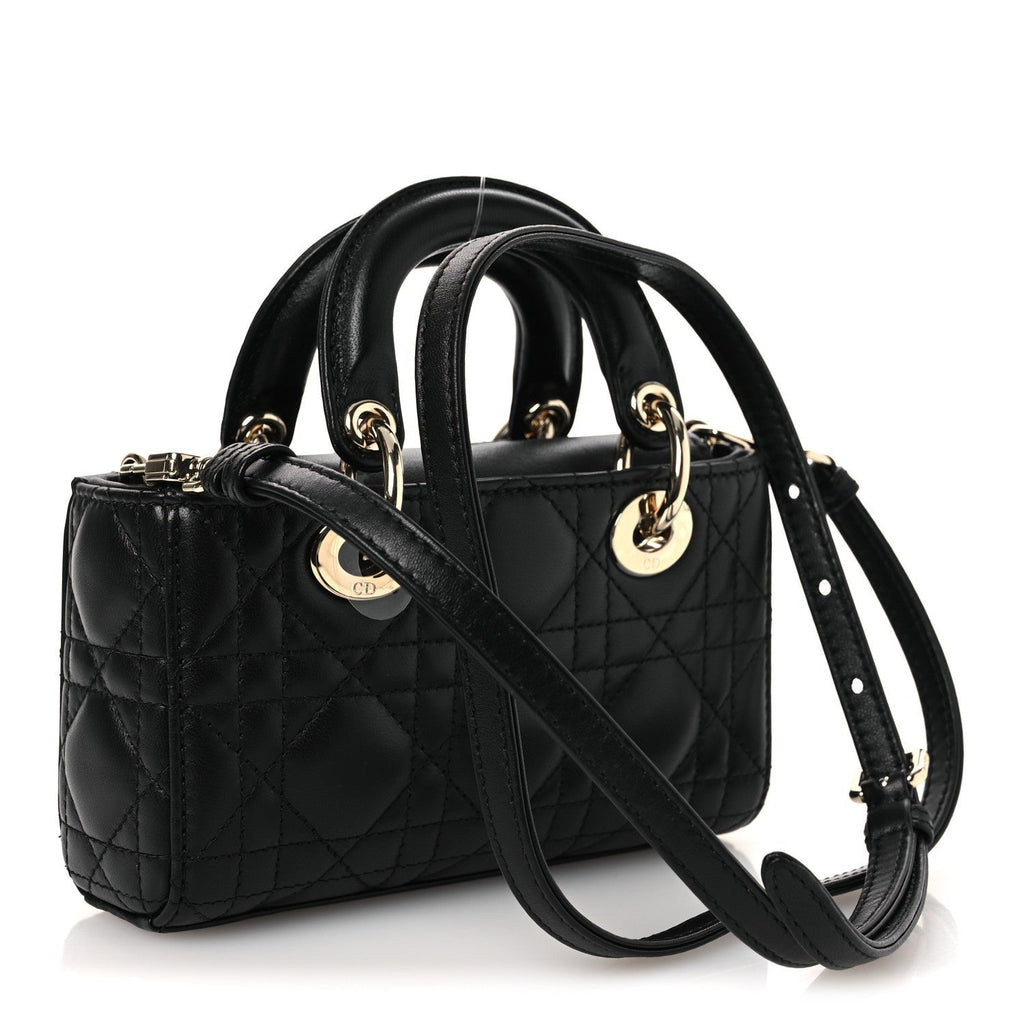 Dior Lambskin Cannage Micro Lady D-Joy Black