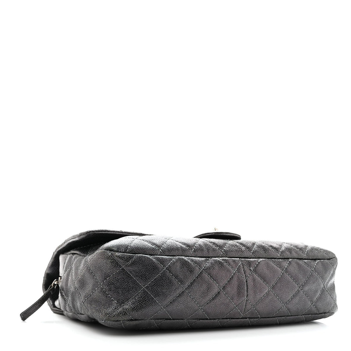 Chanel Iridescent Caviar Quilted Jumbo Easy Flap Silver
