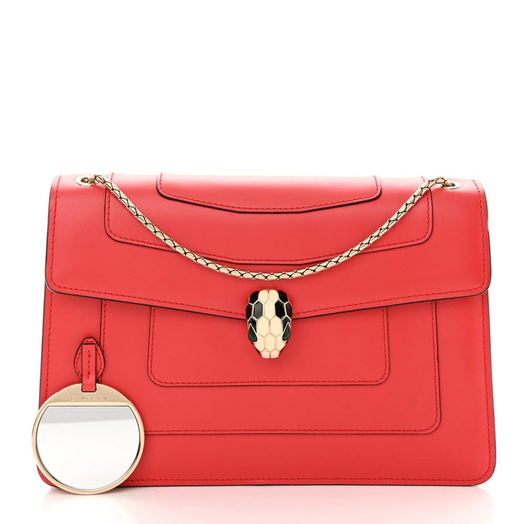 BVLGARI SERPENTI FOREVER SHOULDER BAG IN RED CALFSKIN