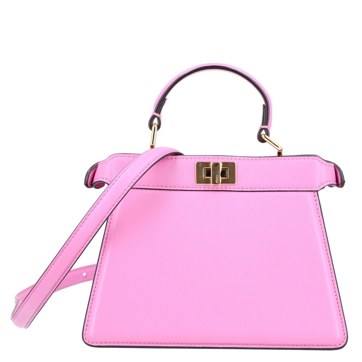 Fendi Shiny Nappa Petite Peekaboo I SEE U Satchel Rosa
