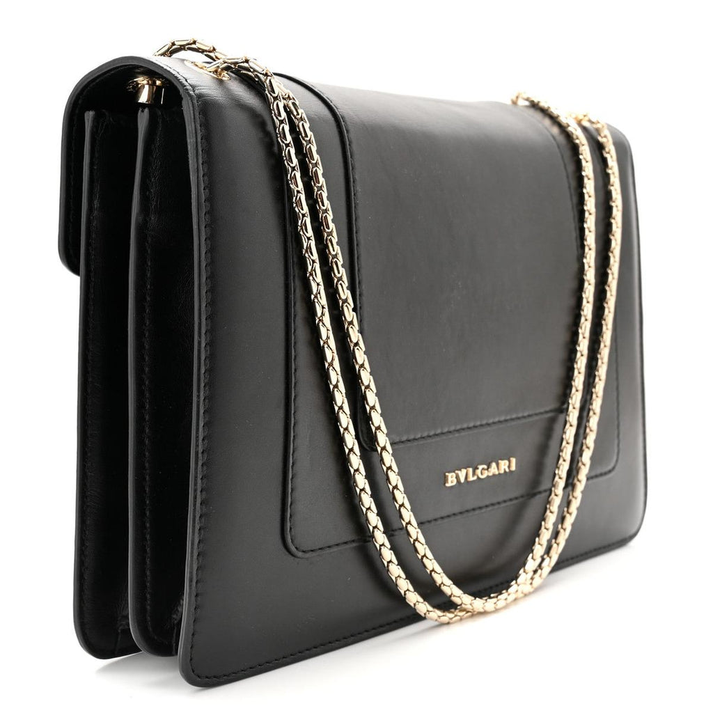BVLGARI SERPENTI FOREVER SHOULDER BAG IN BLACK CALFSKIN