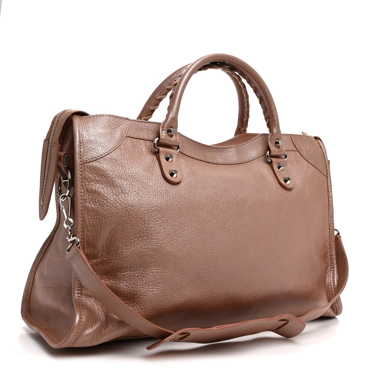 Balenciaga Pearlescent Goatskin Classic Palladium Hardware City Rose Rose Light