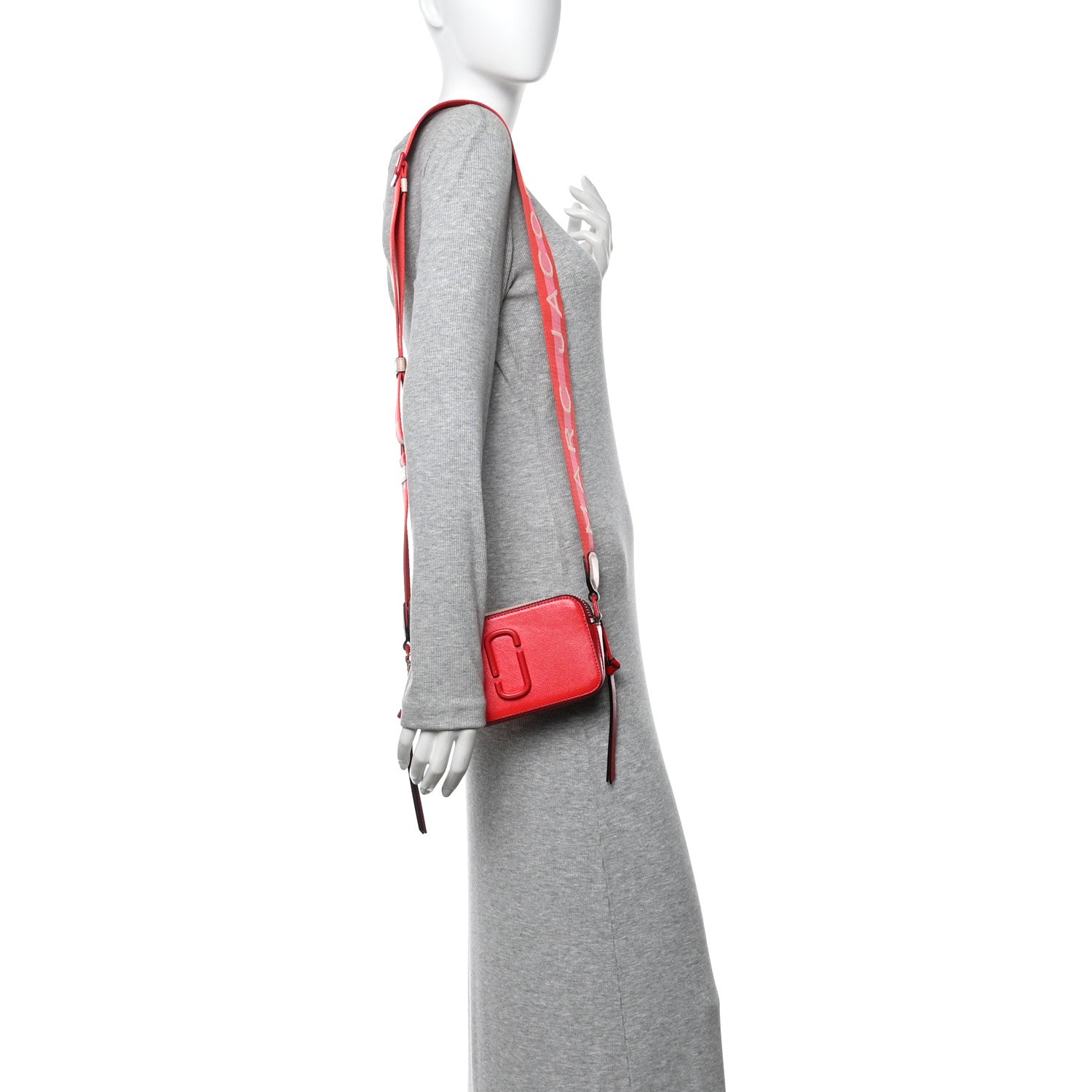 Marc Jacobs Saffiano Small Snapshot Camera Bag Red Beige
