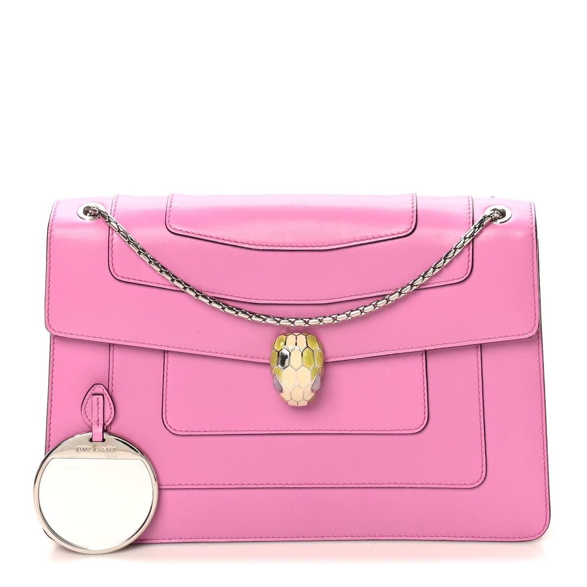 BVLGARI SERPENTI FOREVER SHOULDER BAG IN PINK CALFSKIN