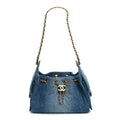 Chanel Washed Denim Quilted Mini Chanel 25 Handbag Blue