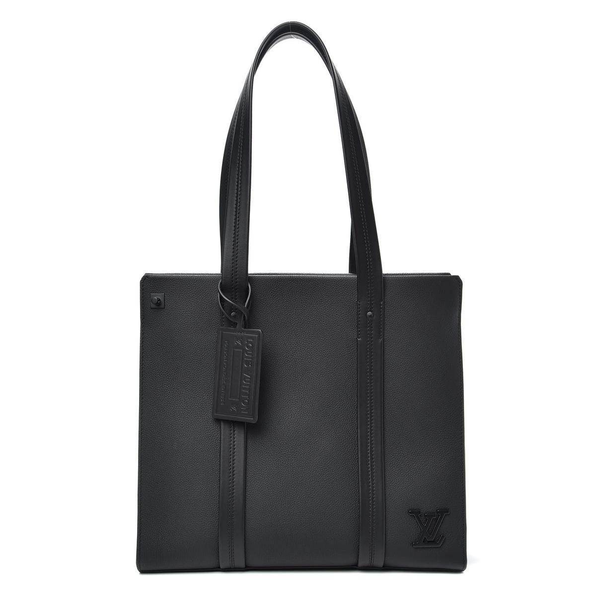 3/4 front view - Louis Vuitton LV Aerogram Tote Black