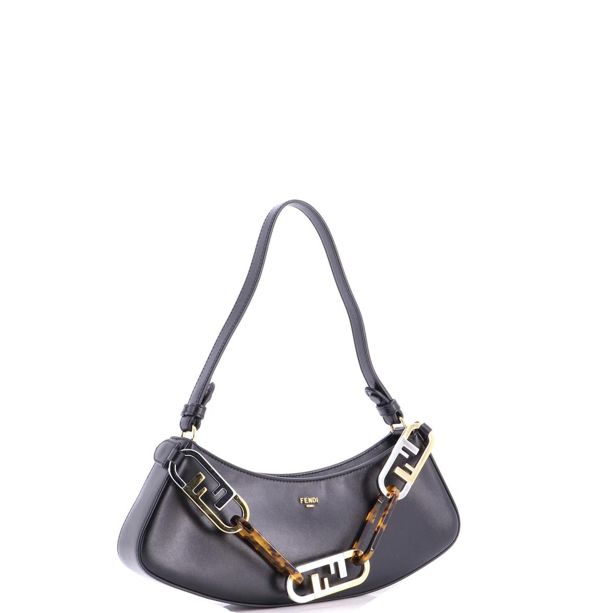 Fendi O'Lock Swing leather bag 3/4 front view