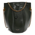 Saint Laurent Smooth Calfskin Small Talitha Bucket Bag Vert Fonce