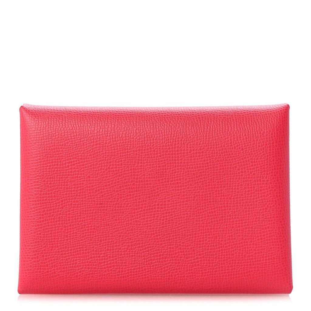 Hermès Epsom Calvi Duo Card Case Framboise