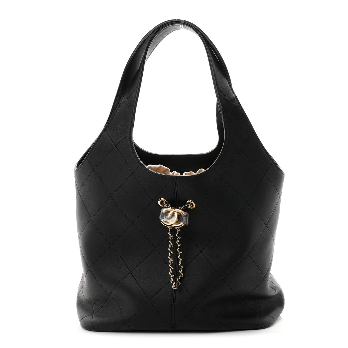 Chanel Calfskin Quilted Medium Shopping Bag Black
