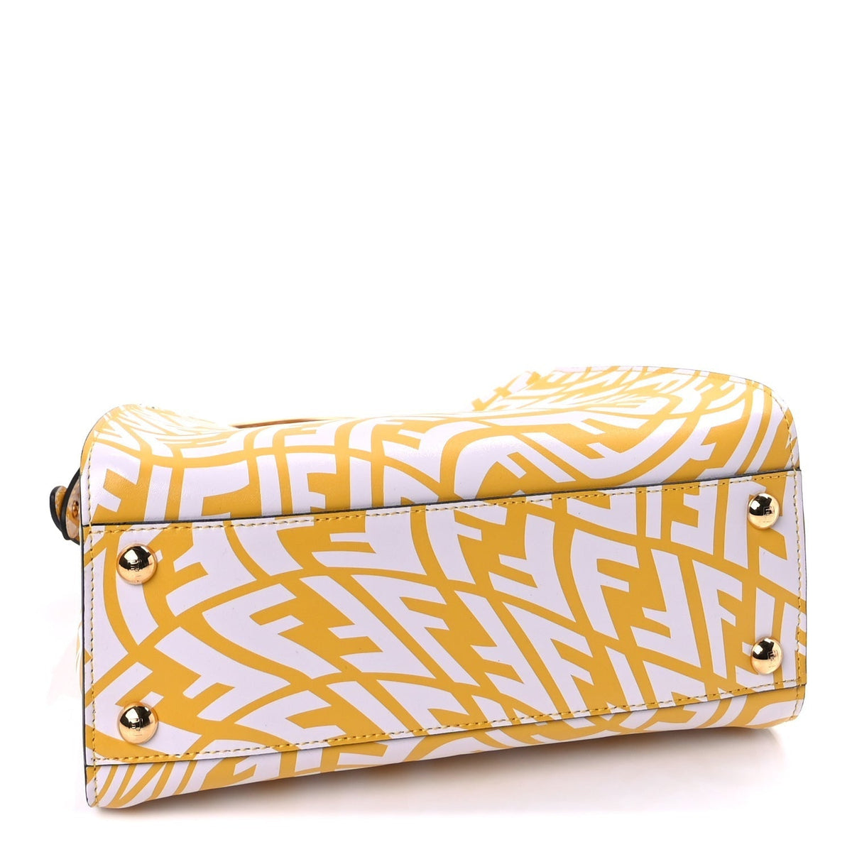 Fendi X SARAH COLEMAN Vitello Liberty Shiny Nappa Plexiglass FF Vertigo Mini Peekaboo Iconic Satchel Mimosa White