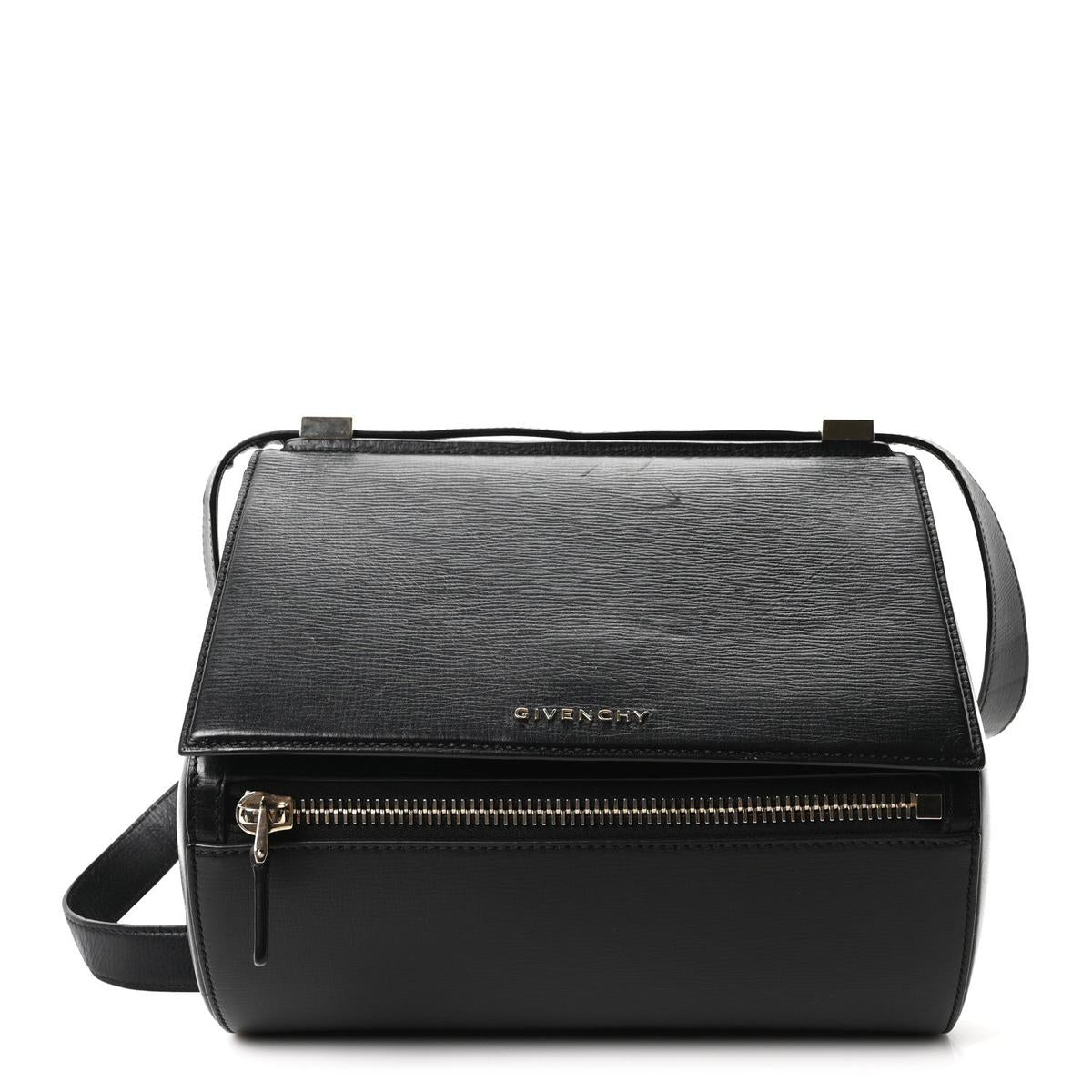 Givenchy Pandora Box crossbody medium black textured calfskin front view