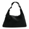 Gucci Monogram Medium Horsebit Chain Hobo Black