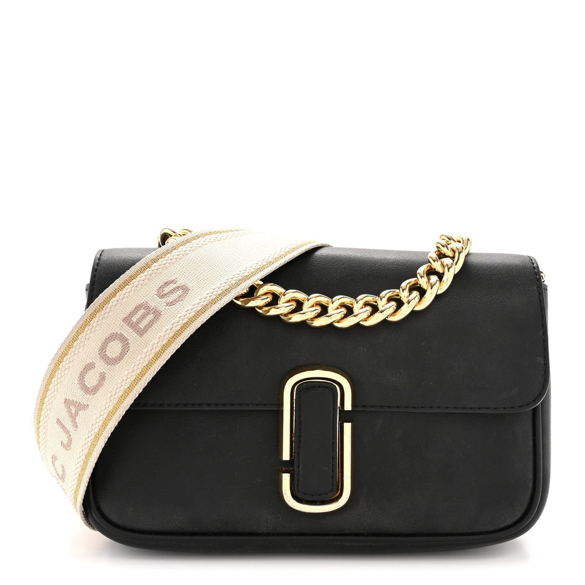 Marc Jacobs Calfskin The J Marc Shoulder Bag Black