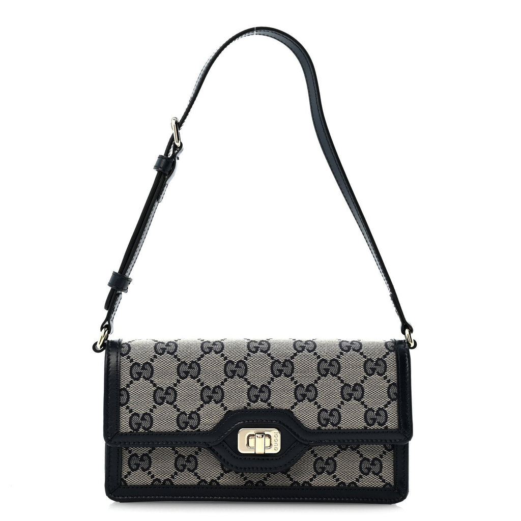 Gucci GG Monogram Mini Luce Shoulder Bag Beige Blue