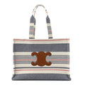 Celine Canvas Calfskin Striped Triomphe Large Cabas Red White Blue