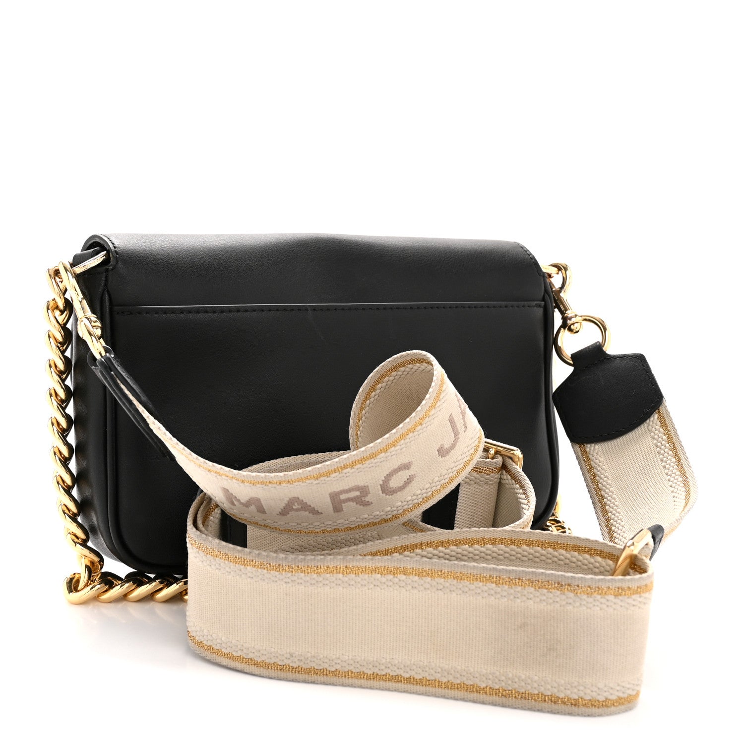 Marc Jacobs Calfskin The J Marc Shoulder Bag Black