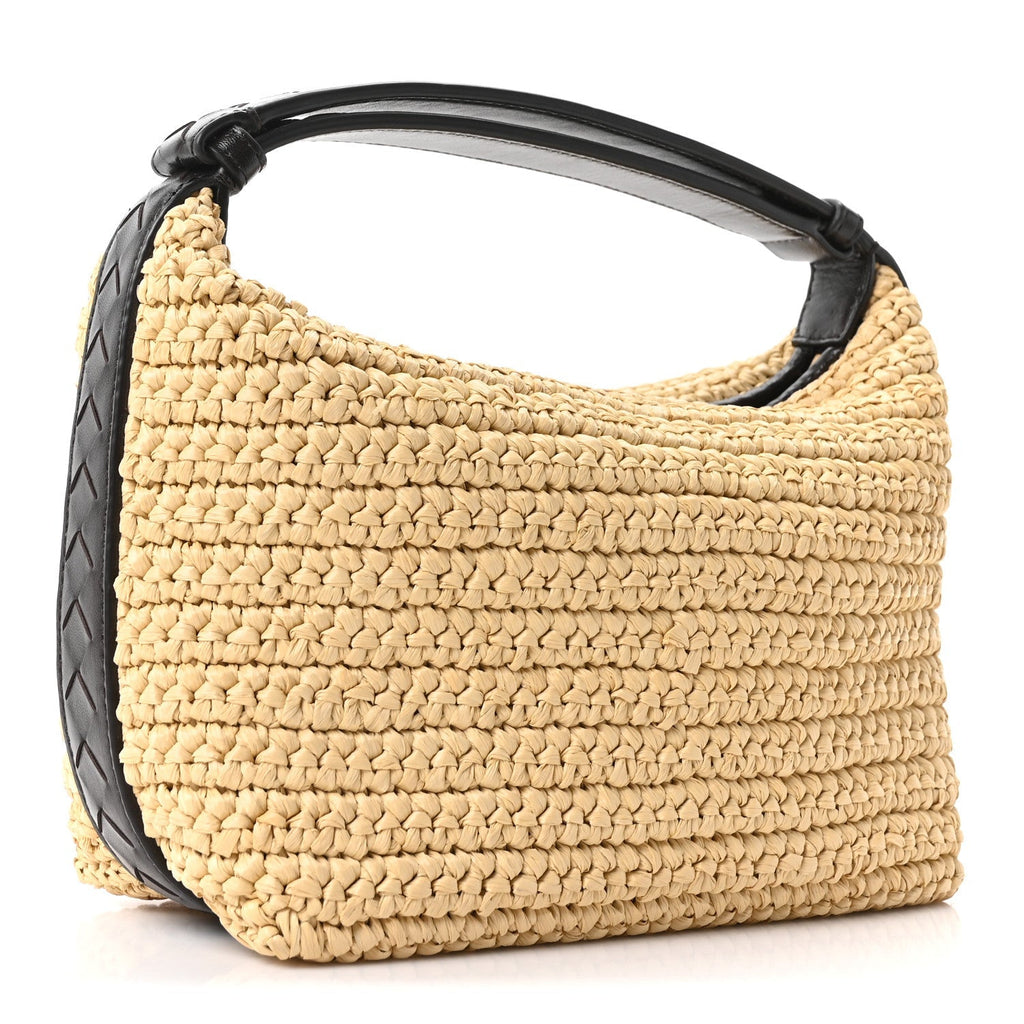 Bottega Veneta Raffia Woven Nappa Intrecciato Mini Wallace Natural Fondant