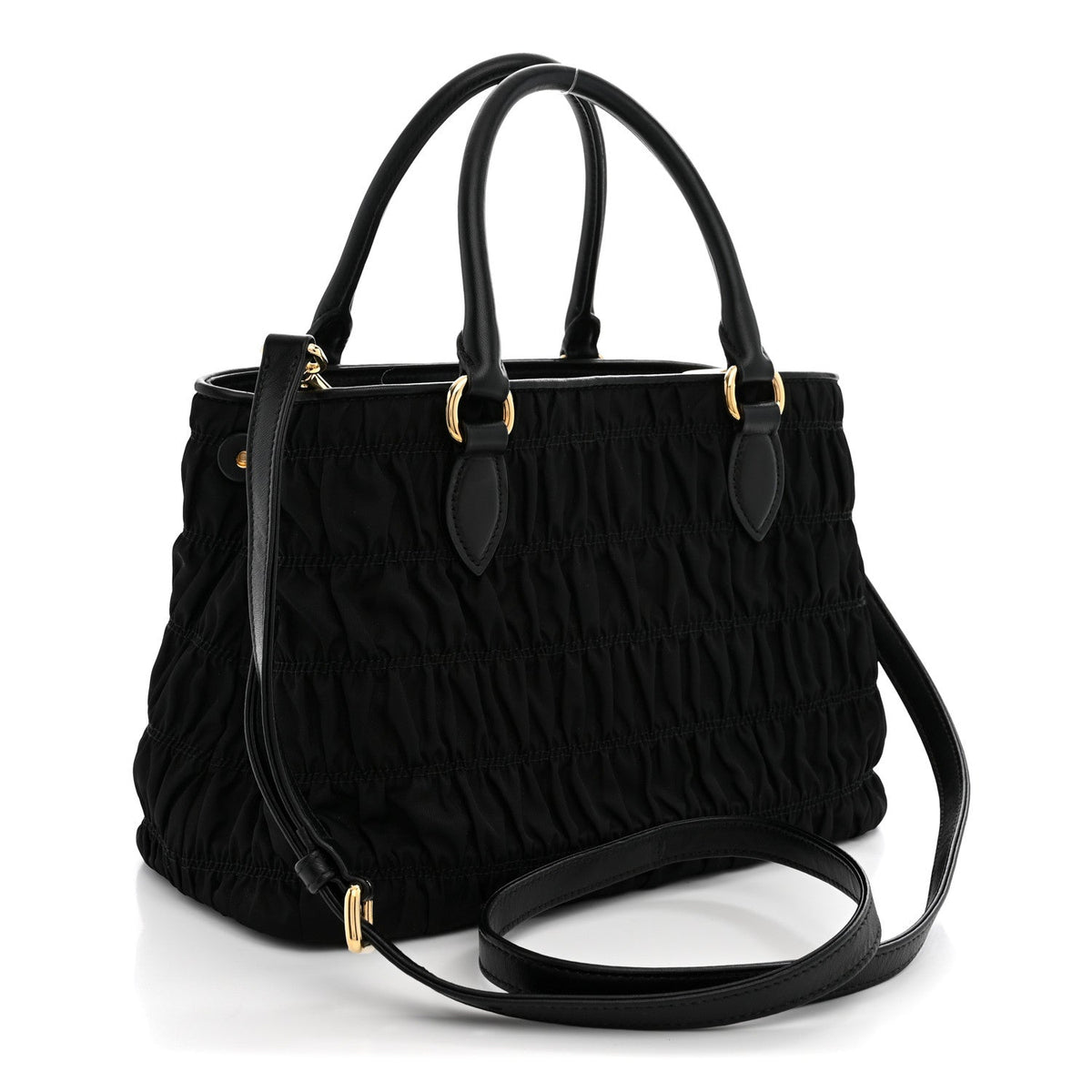 Prada Tessuto Nylon Gaufre Small Tote Black