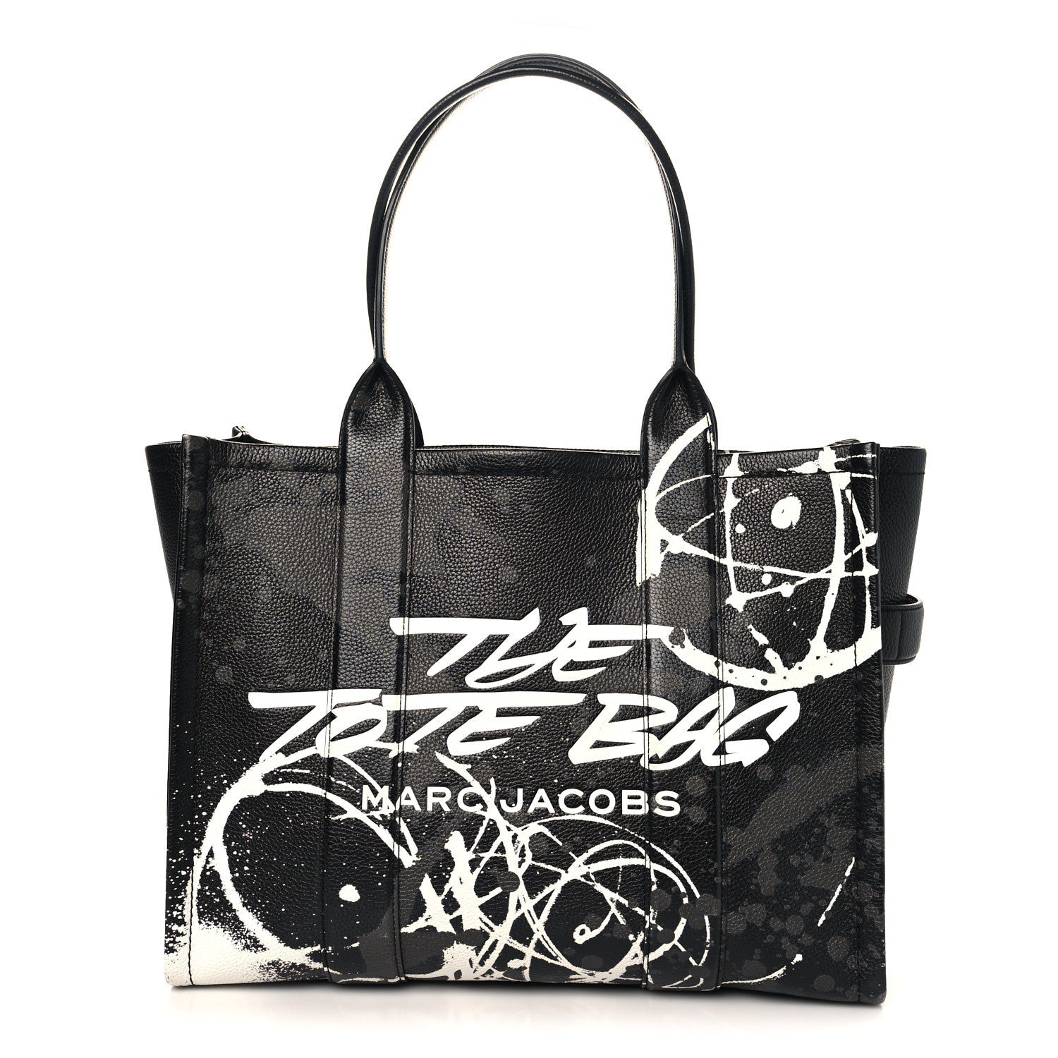 Marc Jacobs X FUTURA Grained Calfskin Large The Tote Bag Black