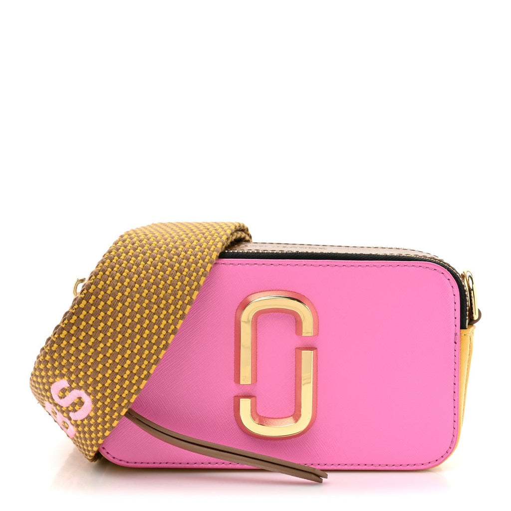 Marc Jacobs Saffiano Small Snapshot Camera Bag Pink Multicolor