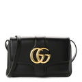 Gucci Vitello Palmellato Lux Small Arli Flap Shoulder Bag Black