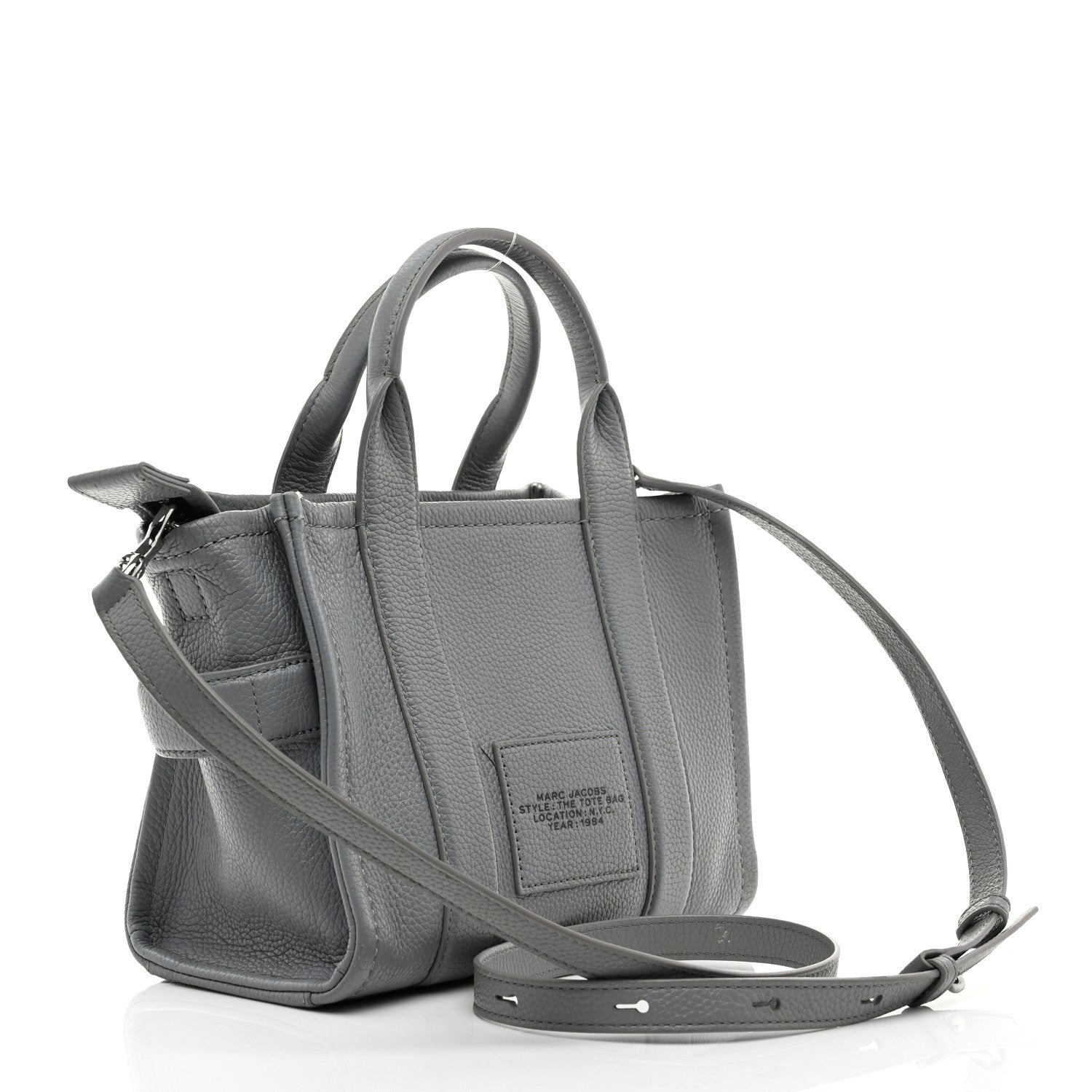 Marc Jacobs Grained Calfskin Small The Tote Bag Wolf Grey