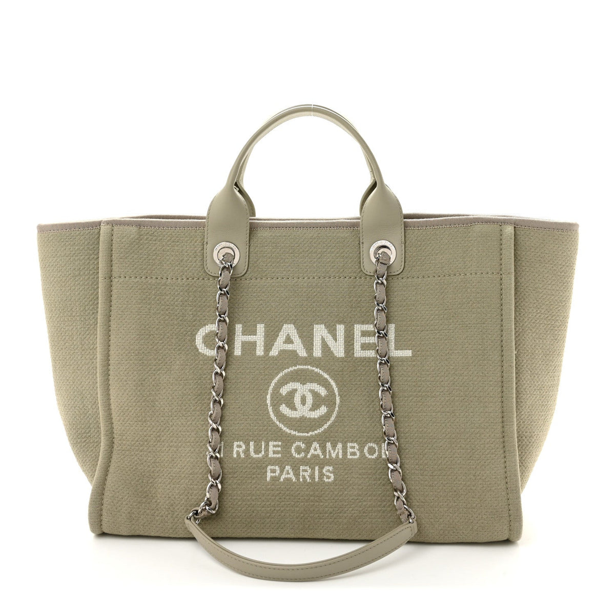 Chanel Mixed Fibers Medium Deauville Tote Grey