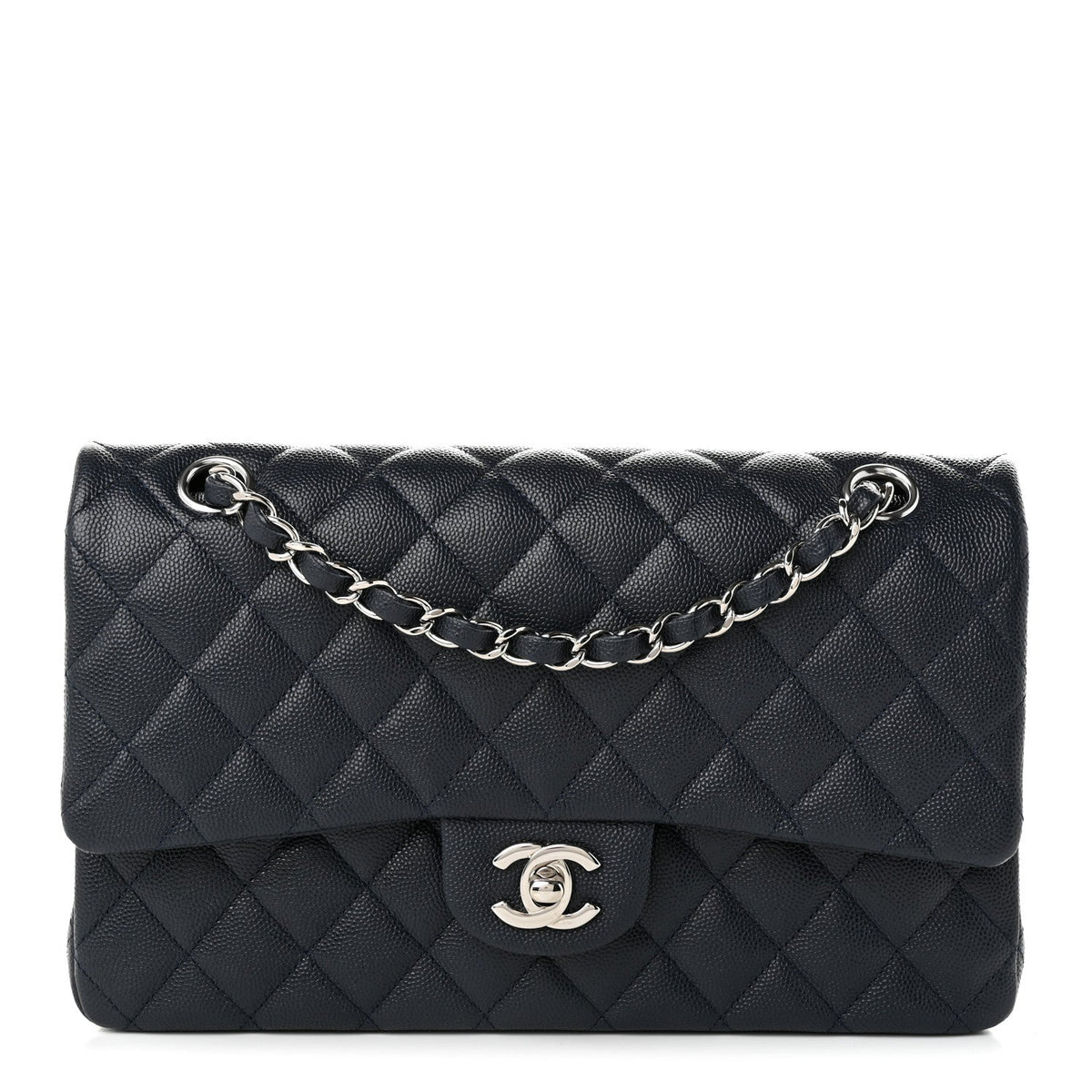 Chanel Caviar Quilted Medium Double Flap Navy
