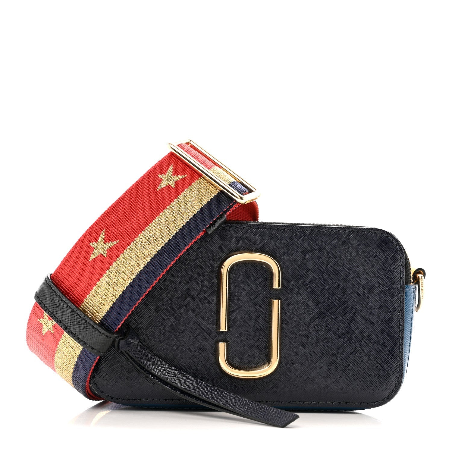 Marc Jacobs Saffiano Small Snapshot Camera Bag Navy Multicolor