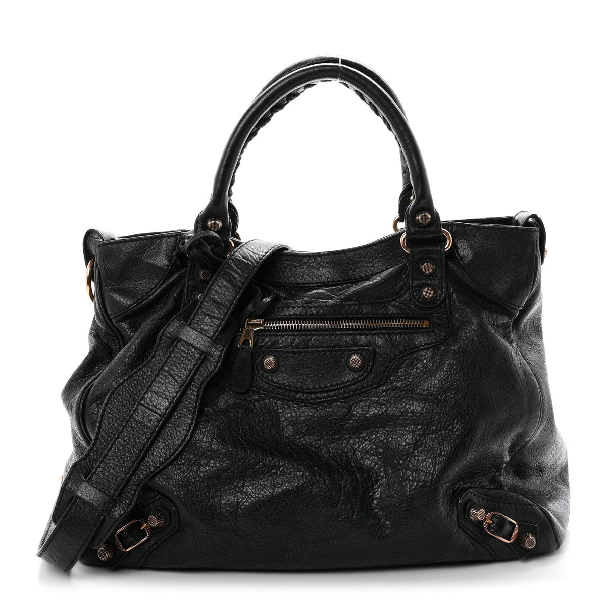 Balenciaga Agneau Giant 12 Rose Gold Hardware Velo Black