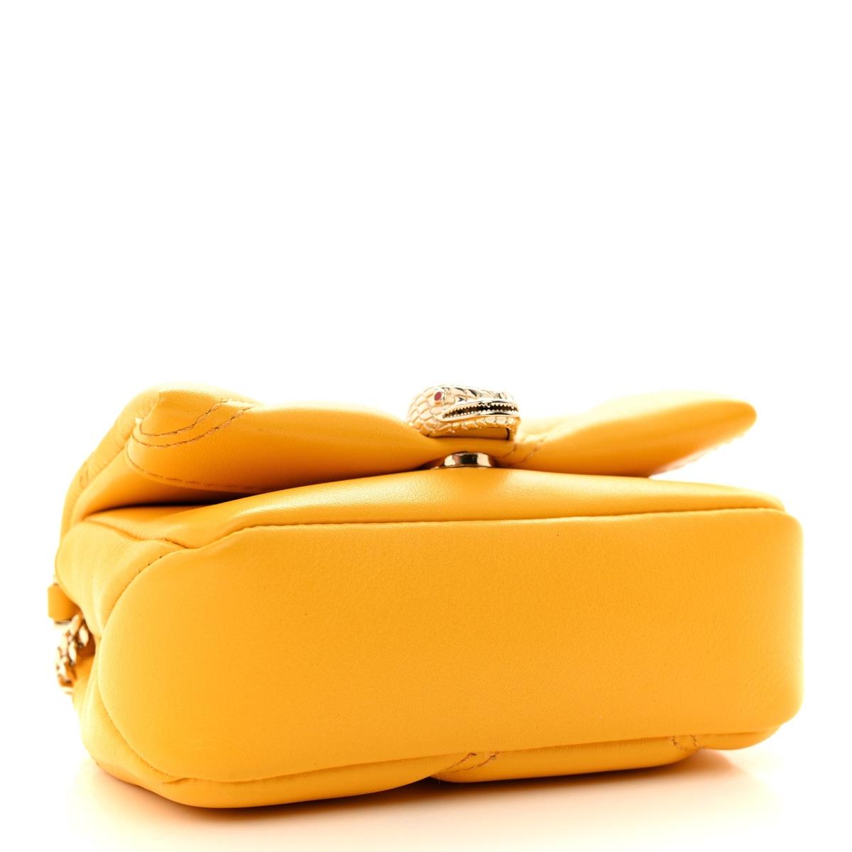 BVLGARI SERPENTI CABOCHON MICRO BAG IN YELLOW CALFSKIN
