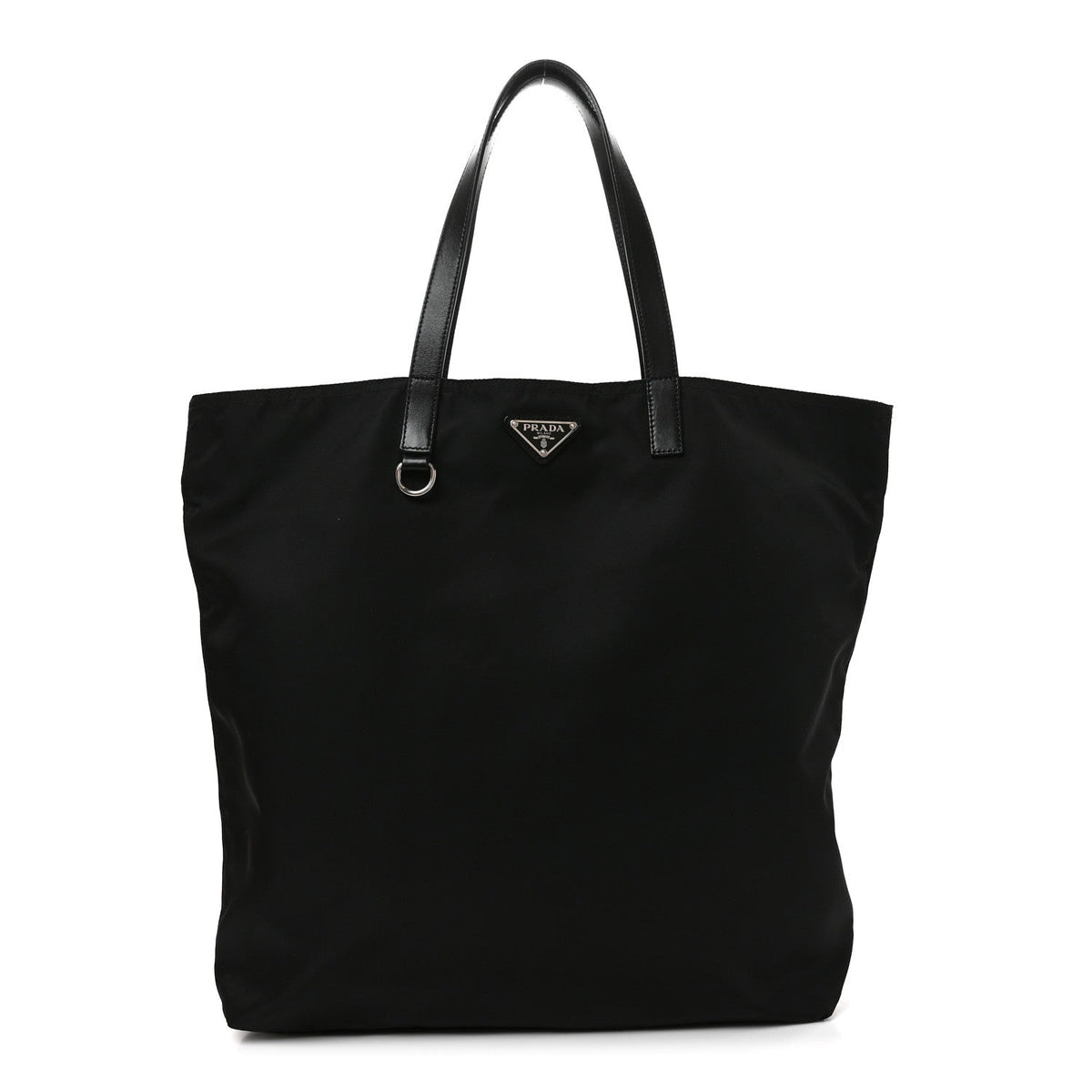 Prada Tessuto Nylon Soft Calfskin Tote Black