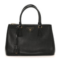 Prada Saffiano Lux Small Galleria Double Zip Tote Black