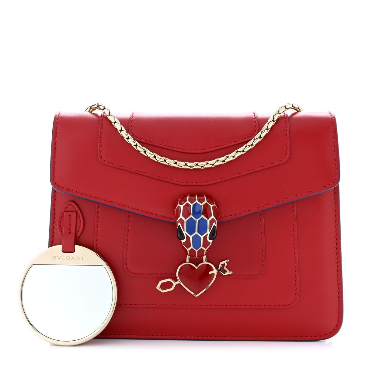 BVLGARI SERPENTI IN LOVE FOREVER CROSSBODY BAG IN RED CALFSKIN