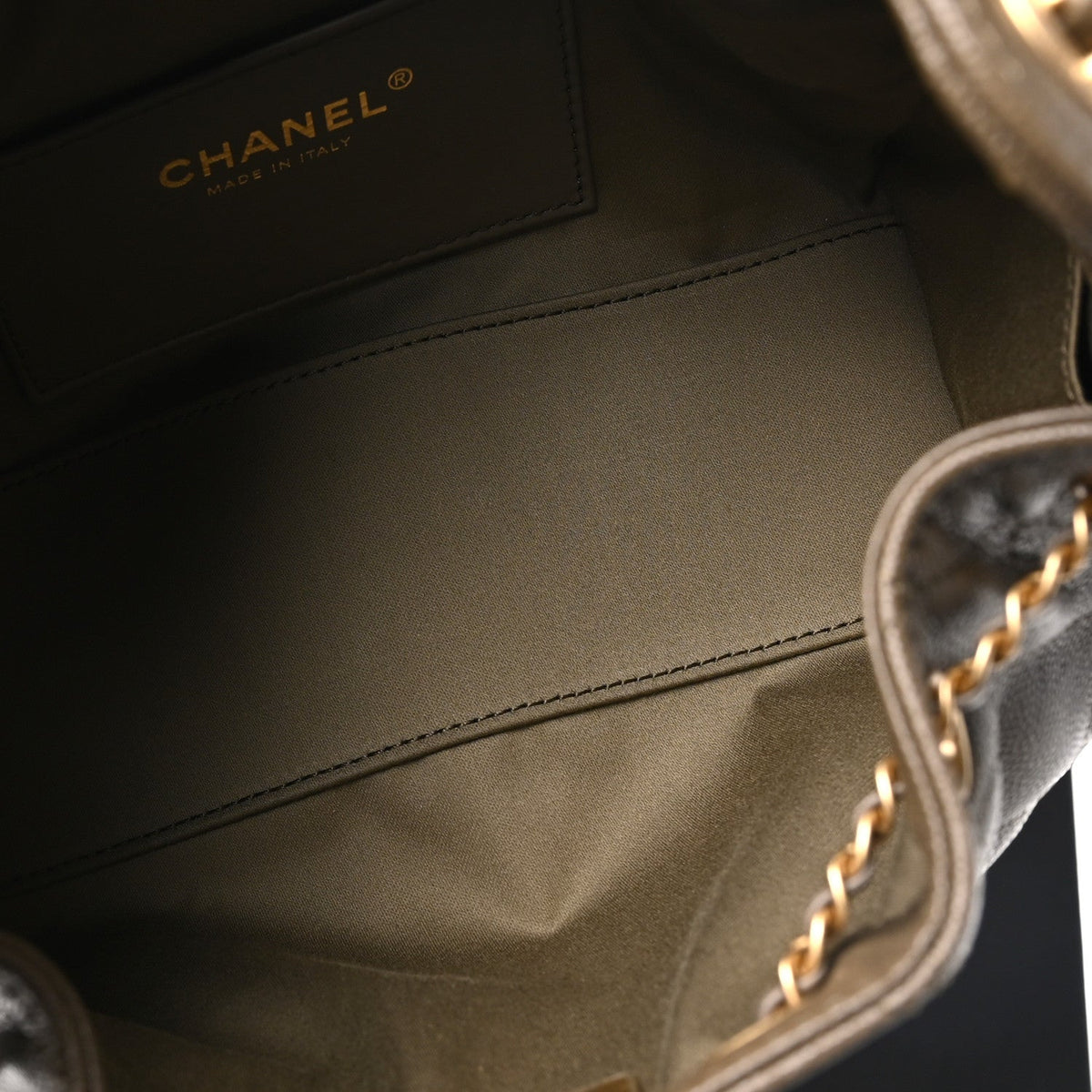 Chanel Caviar Quilted Mini Chanel 25 Handbag Dark Khaki