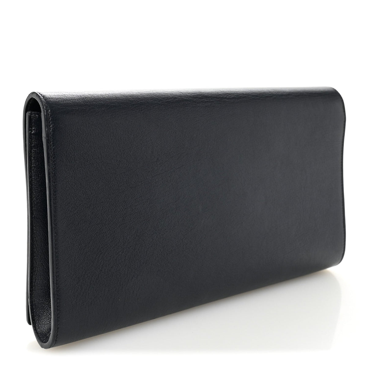 Saint Laurent Calfskin Monogram Large Belle De Jour Clutch Navy