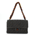 Chanel Denim Quilted Tortoise Single Flap Blue