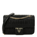 Prada Nappa Gaufre Medium Chain Flap Shoulder Bag Black