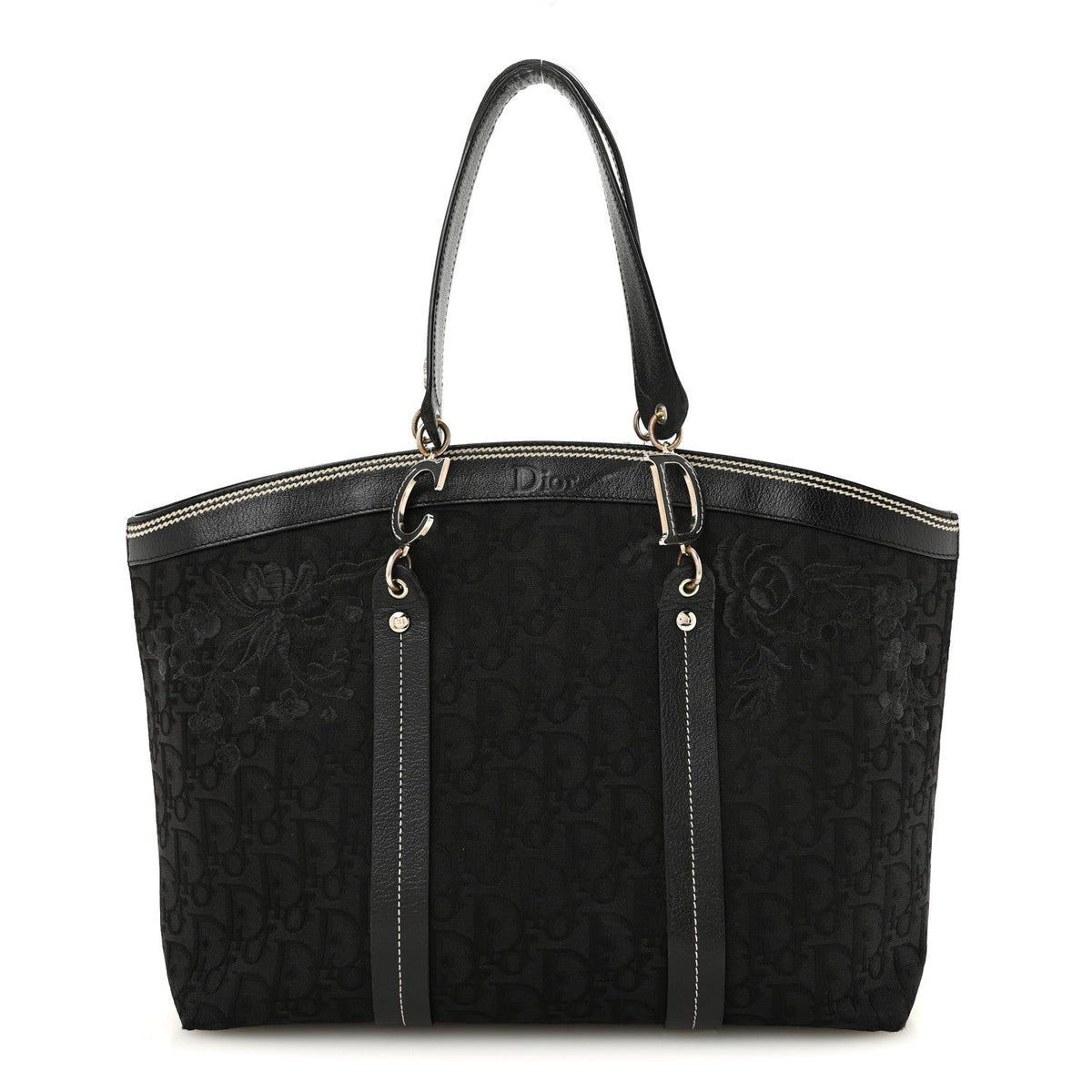 Dior Monogram Vintage Flowers Dome Bag Black