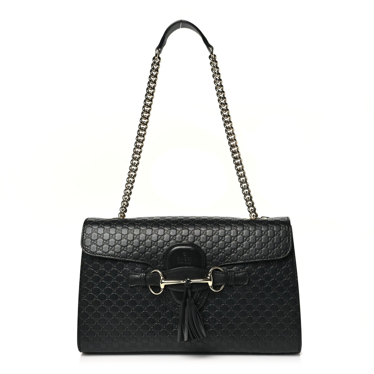 Gucci Microguccissima Medium Emily Chain Shoulder Bag Black