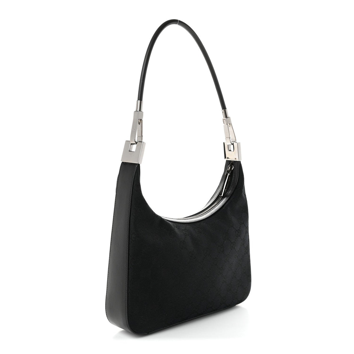 Gucci Monogram GG Small Clasp Hobo Black