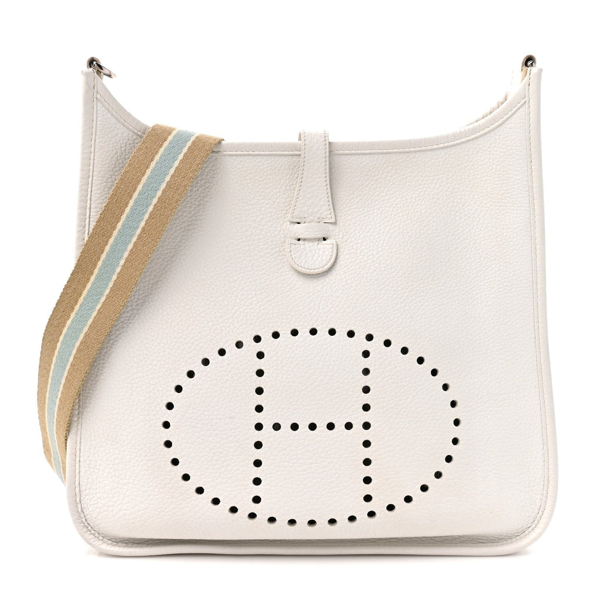 Hermès Taurillon Clemence Amazone Evelyne II PM White