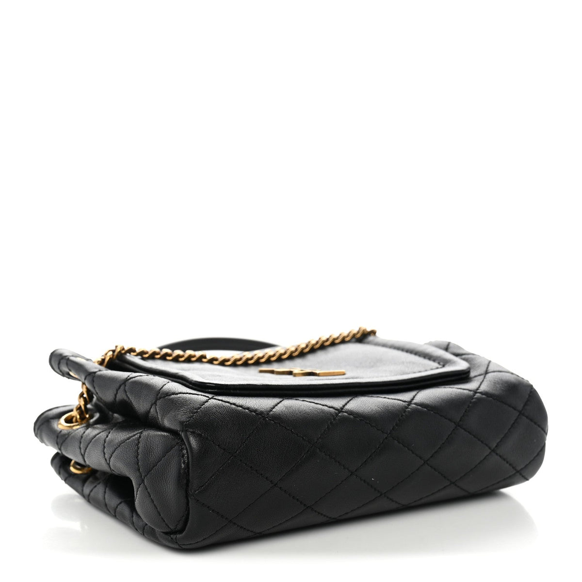 Saint Laurent Lambskin Quilted Monogram Mini Nolita Black